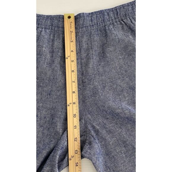 OLD NAVY Linen Blend Pull On Pants Chambray Blue High-Rise Wide Leg Women Size S - Picture 5 of 11